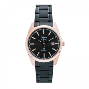 Alexandre Christie AC 1025 Rosegold Black Steel Lady LDBBRBA